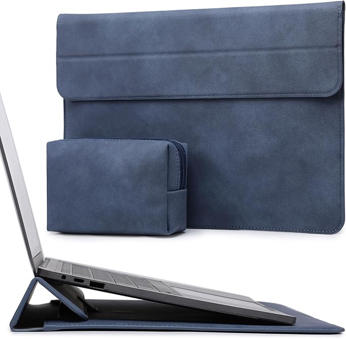 HYZUO 13 Inch Laptop Case Sleeve with Stand for 2026-2018 MacBook Air 13 M5 M4 M3 M2 M1, 2026 13" MacBook Neo, 2026-2016 MacBook Pro 13 M2 M1, iPad Pro/Air 13, Surface Pro 12-3, XPS 13, Navy Blue