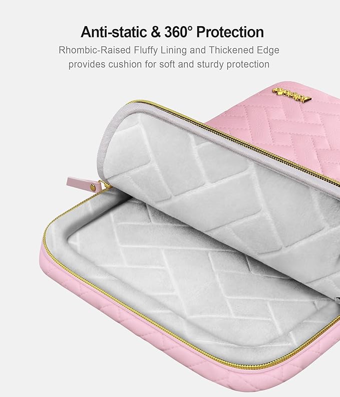 Lacdo 360° Protective Laptop Sleeve Case for 13 inch New MacBook Air M5 A3449 (2026), M4 A3240 2025, M3 A3113, M2 A2681, M1 A2337 A2179 A1932 | 13 inch MacBook Neo A18 Pro A3404 (2026), Sakura Pink