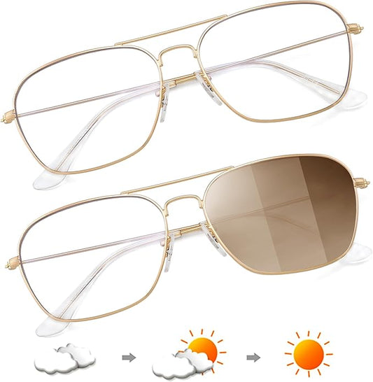 JM Aviator Blue Light Blocking Computer Glasses, Square Eye Protect Video Eyeglasses Anti Glare Men Women