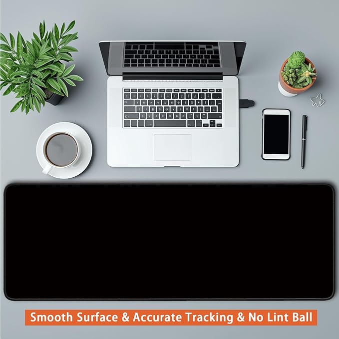 Large Mouse Pad, Non-Slip Desk Blotter, Office Desk Mat, Desk Pad Protector, Laptop Desk Pad, Desk Writing Pad for Office and Home, Black, 31x12 inch