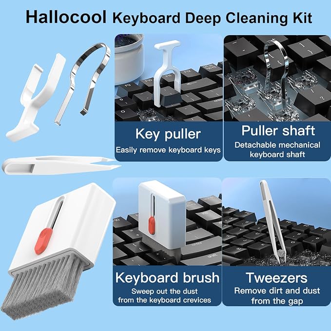 32 in 1 Multi-Functional Cleaning Kit for Electronics Devices, Mobile Phones, Computer, Monitor, Earbuds, Headphones, Laptop, Camera, Lens Portable White Electronic Cleaning Kit (Black) - Image 3