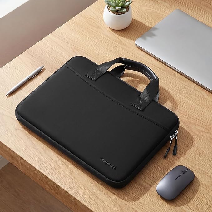 Laptop Case 13.3 inch,13-13.3 inch Laptop Sleeve Bag Compatible with MacBook Neo 13/Air 13 13.6/Pro 13/Pro 14,HP Dell ASUS Lenovo Notebook,Neoprene Computer Bag with Handle&Curved Pocket,Black