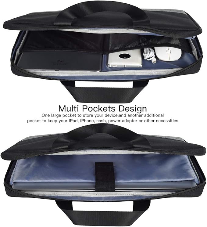 17.3 Inch Laptop Bag, Men Women Business Briefcase with Organizer for HP Envy 17/Pavilion 17/OMEN 17, Dell G3 G7 17.3/Inspiron 17, Acer Aspire 17, Lenovo Ideapad 330 17, MSI GS75 GF75 17.3 Case,Black