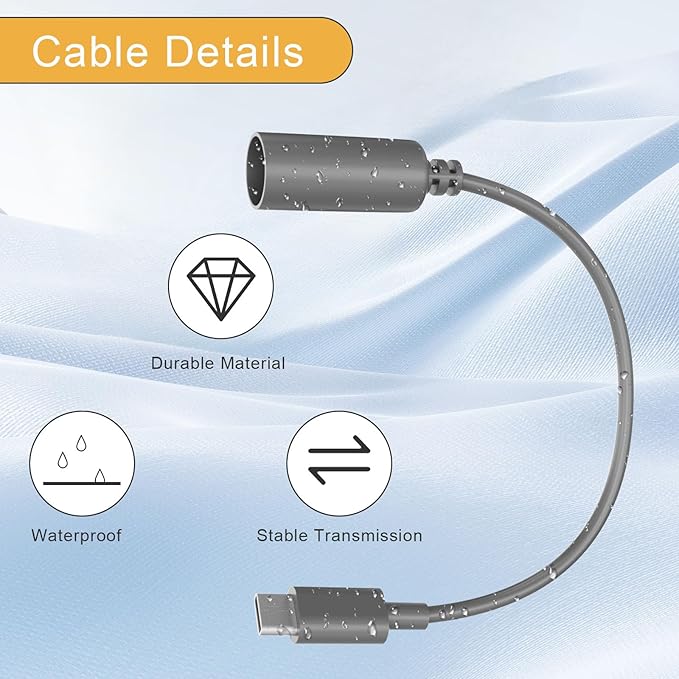 Starlink Mini Type-C to DC Extension Cable 7.9-inch，Type-C Input Male to DC Female Output Waterproof Converter Adapter, Compatible With Starlink Mini 65W 20V Charger/Power Bank Replacement Accessories