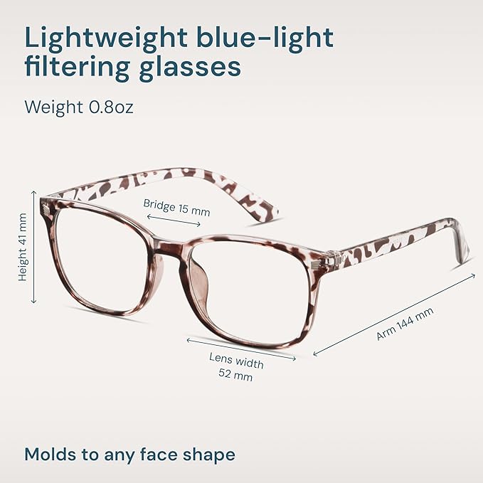 Gaoye Leopard Blue Light Glasses for Computer & Gaming - Anti UV Ray Lenses, Scratch-Resistant & Comfort Fit