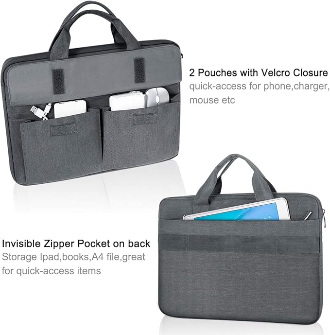 LANDICI Laptop Bag Carrying Case 15.6 Inch with Shoulder Strap, Slim Waterproof Computer Sleeve Cover Compatible with MacBook Pro 15/16, 15-16 Inch HP Acer Dell Lenovo ASUS Laptop, Grey