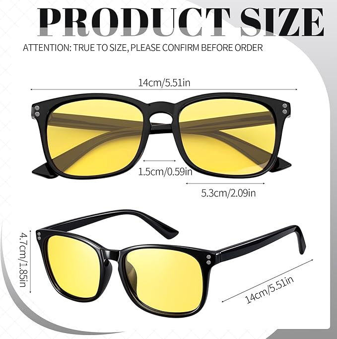 Polarized Sunglasses for Women Men, Night Driving Glasses Anti Glare Yellow Lens UV 400 for Day Night Use