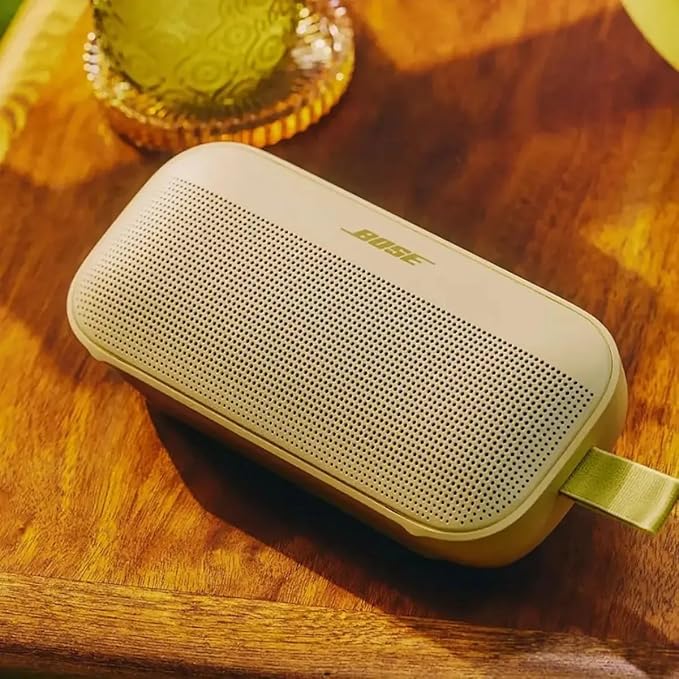 Bose NEW SoundLink Flex Portable Bluetooth Speaker (2nd Gen), Outdoor Speaker with Hi-Fi Audio, Up to 12 Hours Battery, Waterproof and Dustproof, + Slinger Hard Travel Case & USB Plug (Citrus Yellow)