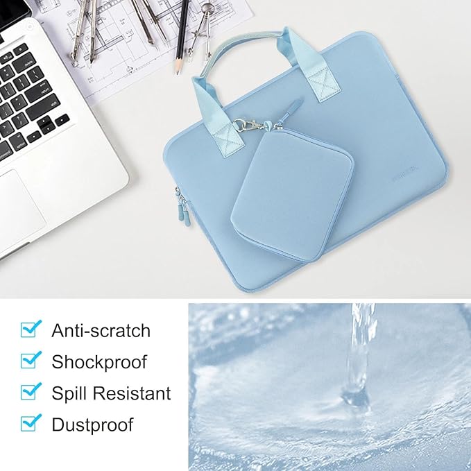 Hseok Laptop Case 15.6 inch Sleeve with Small Case, Compatible with 15.6-16 MacBook Dell HP Acer Asus Lenovo, Neoprene Computer Handbag,SK01BL01
