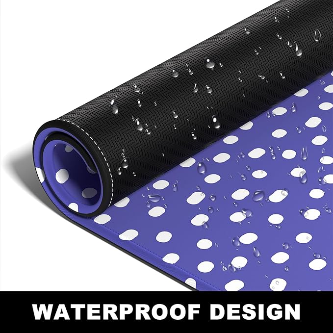 BOSOBO Large Mouse Pad, Desk Pad, XXL XL Extended Gaming Mouse Pad, Desk Mat for Office & Home, Long Keyboard Mat, Huge Mouse Pad, Desktop Full Cover 35.5 x 15.7 Inches, Minimalist Purple Polka Dots