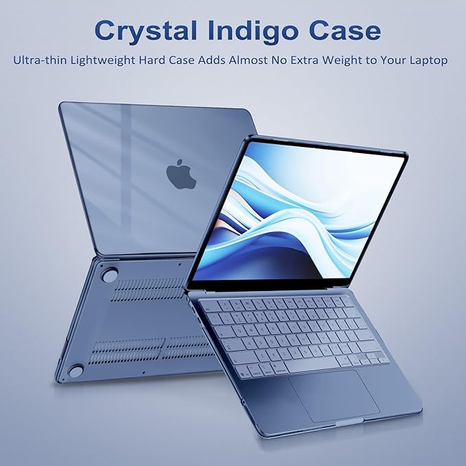 MOSISO Compatible with MacBook Neo Case 13 inch 2026 Release Model A3404 with A18 Pro Chip, Ultra-Thin Protective Crystal Hard Shell Case&Keyboard Cover&Screen Protector, Indigo