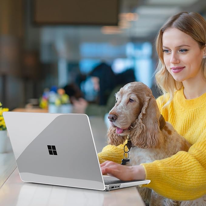 Batianda Premium Crystal Case for Microsoft Surface Laptop 13.8-inch Touchscreen 2024 (7th Edition) Lightweight Durable Scratch-Resistant Easy Install, with Keyboard Cover & Screen Protector, Clear