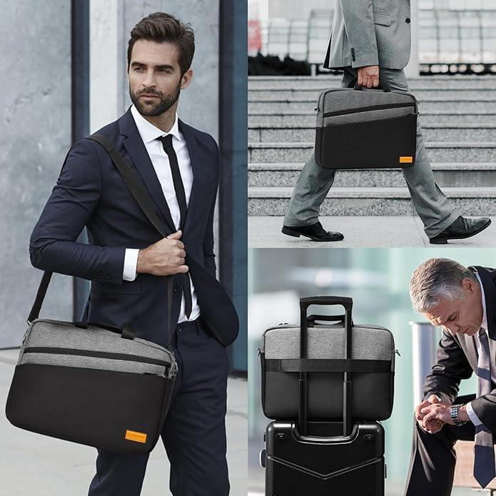 bagasin 15 15.6 16 17 17.3 inch Laptop Computer PC Shoulder Bag Carrying Case, Water-Repellent Briefcase