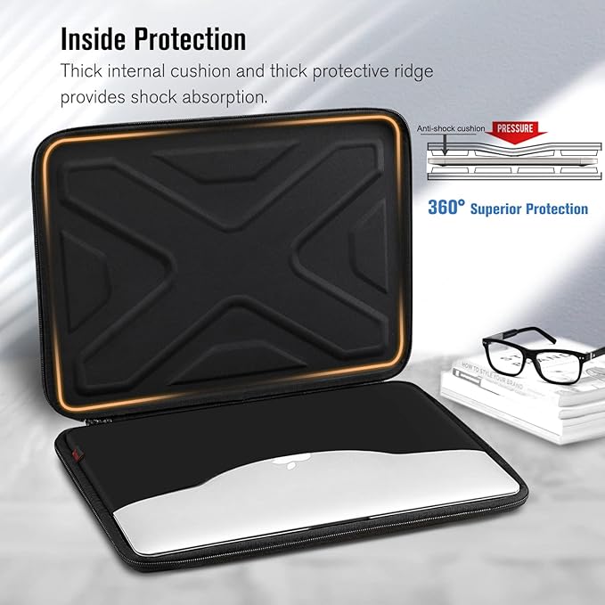 SITHON Hard Shell Laptop Sleeve Case for 15" MacBook Air M5/A3448 (2026) M4/M3/M2, 16" MacBook Pro M5 Pro/Max A3428 A3429 (2026) M4/M3/M2/M1, 15 Surface Laptop, Shockproof Computer Bag