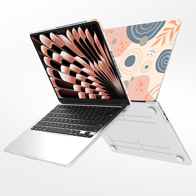 G JGOO Compatible with MacBook Air 13 inch Case 2026 2025-2022 M5 A3449 M4 A3240 M3 A3113 M2 A2681, Plastic Hard Shell for MacBook Air 13.6 inch Case + Keyboard Cover + Screen Protector, Leaf