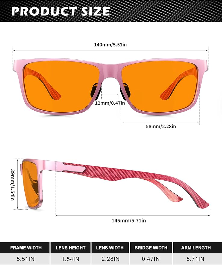ANYLUV Carbon Fiber Reading Glasses for Men Women, Blue Light Blocking Computer Readers, Anti Glare Spring Hinge
