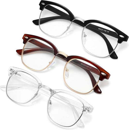 racico Blue Light Glasses for Men & Women - Mixed Material + Metal Frames with UV Protection Coating
