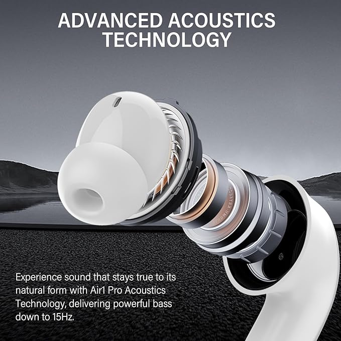 Hybrid Active Noise Canceling Wireless Earbuds, 6 Mics ENC Clear Call Ear Buds, Hi-Res Audio Deep Bass Bluetooth 5.4 Headphones, 48H Playtime, IP7, 8 EQ Modes, Multipoint Connection (White)