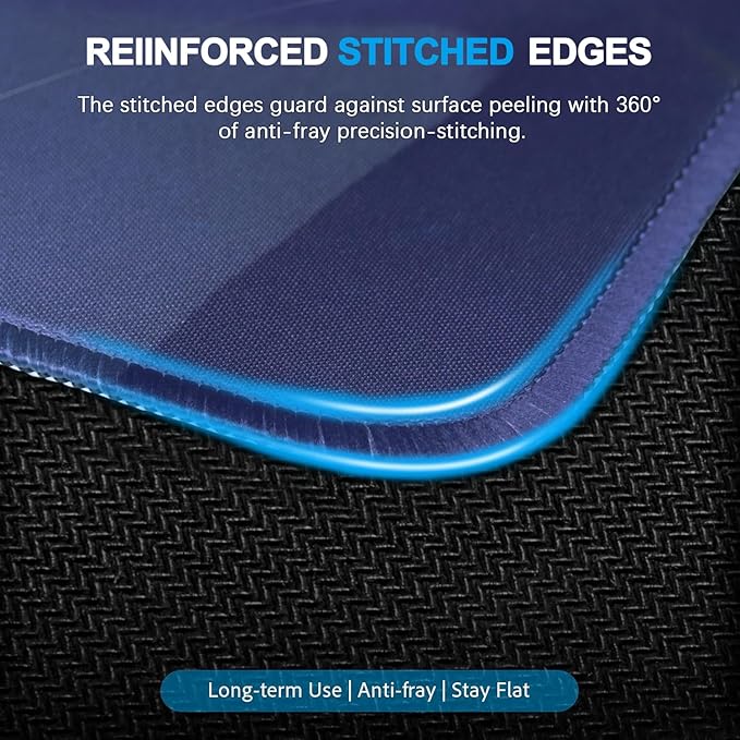 Gaming Mouse Pad, Large Pad with Non-Slip Rubber Base, Waterproof Mousepad with Stitched Edges, XXL Computer Long Keyboard Mouse Mat for Gamer, Office & Home, 31.5" x 15.7", Marble Blue