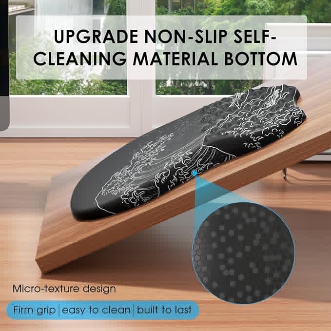 MROCO Ergonomic Mouse Pad with Wrist Support, Wrist Rest Mousepads for Carpal Tunnel Pain Relief, Memory Foam Pad with Massage Bulge and Non-Slip Base for Office, Home, Kanagawa Wave