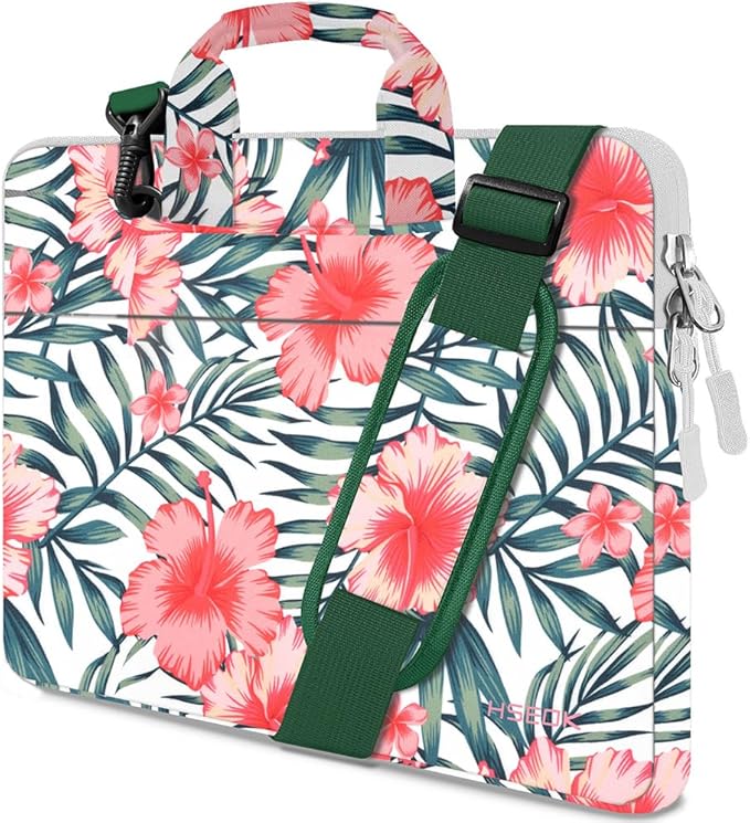 Hseok Laptop Shoulder Bag 13 13.3 14 Inch Case Compatible with MacBook Pro/Neo 14" M5/M4/M3/M2/M1,Mac Air/pro/Neo 13" and Most 13 13.3 14 Notebooks,Spill-Resistant Briefcase,Rhododendron