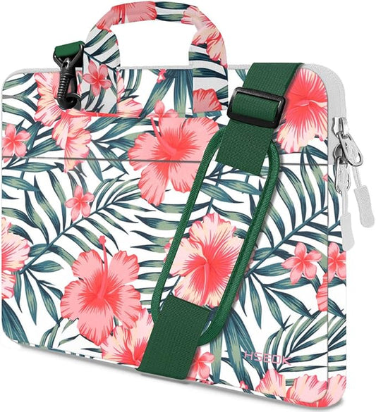 Hseok Laptop Shoulder Bag 13 13.3 14 Inch Case Compatible with MacBook Pro/Neo 14" M5/M4/M3/M2/M1,Mac Air/pro/Neo 13" and Most 13 13.3 14 Notebooks,Spill-Resistant Briefcase,Rhododendron