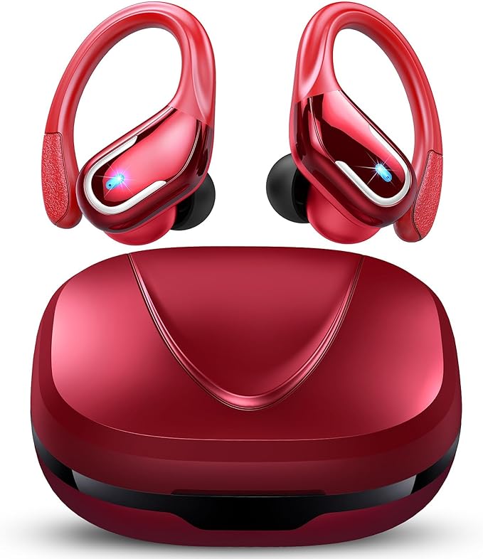 Wireless Earbud, 75Hrs Bluetooth 5.4 Headphones IP7 Waterproof for Sport, Running Wireless Earphones with ENC Noise Canceling Mics, Deep Bass Over Ear bud with Earhooks for Android, iOS, Workout, Gym
