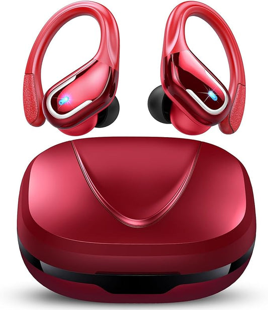 Wireless Earbud, 75Hrs Bluetooth 5.4 Headphones IP7 Waterproof for Sport, Running Wireless Earphones with ENC Noise Canceling Mics, Deep Bass Over Ear bud with Earhooks for Android, iOS, Workout, Gym
