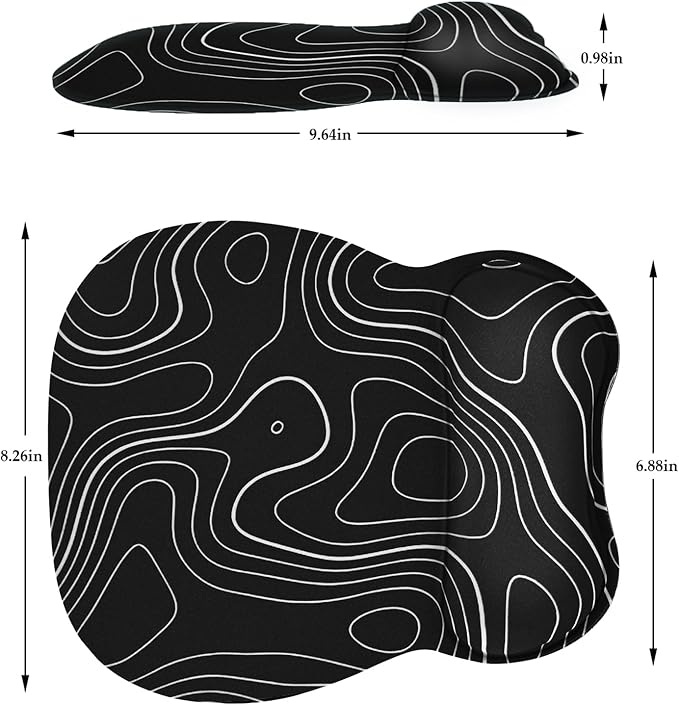 EooCoo Ergonomic Mouse Pad with Wrist Support, Mousepad with Memory Foam Wrist Rest and Non-Slip Base for Computer, Cafe, Home & Office, 9.64 x 8.26 in Office Desk Accessories