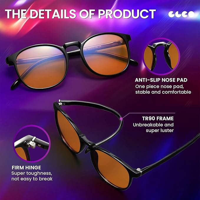 IBOANN Chic & Comfy Blue Light Glasses for Women - 3-Pack Round Frames, Screen-Ready Style with UV Protection Coating
