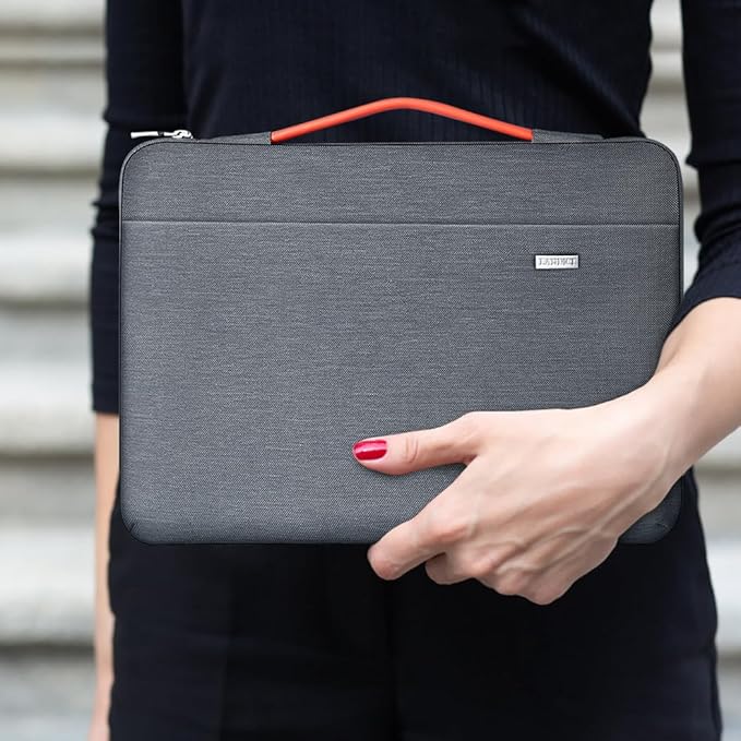 LANDICI 360°Laptop Sleeve Case 15.6 16 Inch Compatible with MacBook Pro 16 M1/M2/M3/M4 2019-2025, 15.6-16” Hp Dell Lenovo Acer Asus, Waterproof Computer Bag Cover with Handle, Grey