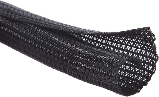Alex Tech 20ft - 1.5 inch Cord Protector Wire Loom Tubing Cable Sleeve Split Sleeving for USB Cable Power Cord Audio Video Cable - Protect Cat from Chewing Cords - Black by AlexTech