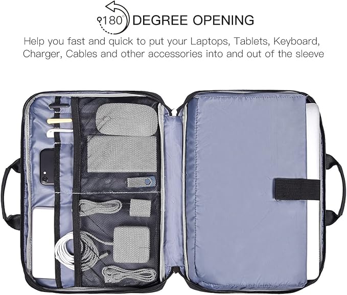 15.6 Inch Laptop Sleeve Bag, Men Women TSA Case for Macbook Pro 16 M4 M3 M2 M1, Lenovo Ideapad 15.6, HP Envy/Victus 15.6, Acer Aspire/Nitro 5 15.6, Dell 15 16, ASUS Chromebook 15 16 Case, Black