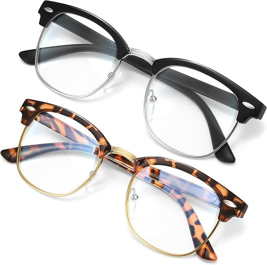 racico Blue Light Glasses for Men Computer - Gaming Blocking Anti Eyestrain, UV Clear Lens Nerd Costume Fake Eyeglasses
