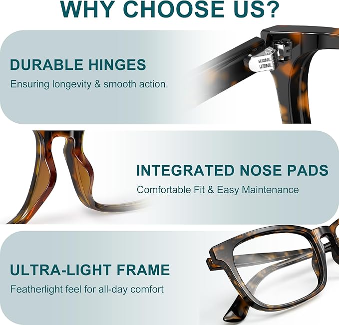 Blue Light Glasses for Women Men Square Computer Glasses Anti Glare UV Blocking Vita