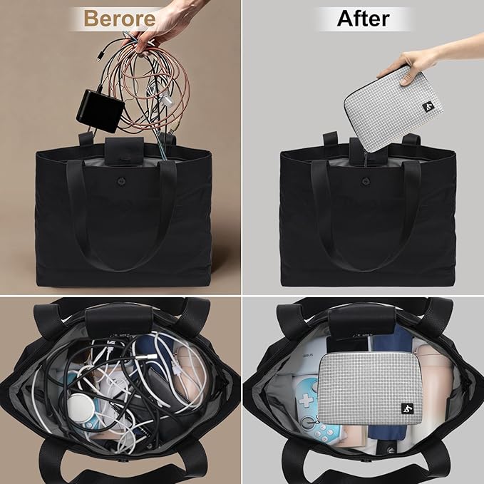 SIMTOP Cord Organizer Travel Small Tech Bag Pouch Case for Cords, Charger, Hard Drive, Power Bank ?€? Water-Resistant Electronics Organizer, Small Portable Gadget Case for Travel