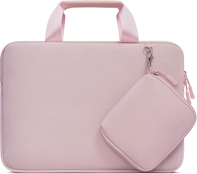 MOSISO Laptop Case 13 inch, Laptop Sleeve Bag Compatible with MacBook Air M5 M4 M3 M2 M1 2026-2018 / Neo 13 / Pro M2 M1, Neoprene Carrying Computer Bag with Handle&Detachable Small Case, Pink