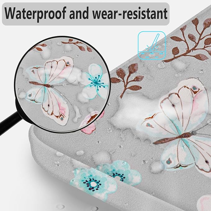 Hseok Laptop Shoulder Bag 13-14 inch Shockproof Water-Resistant HandBag with Small Case Compatible with MacBook Pro/Neo 14" M5/M4/M3/M2/M1, Mac Air/Pro 13.3", XPS 13/14, Most 13"-14" PC,Butterfly