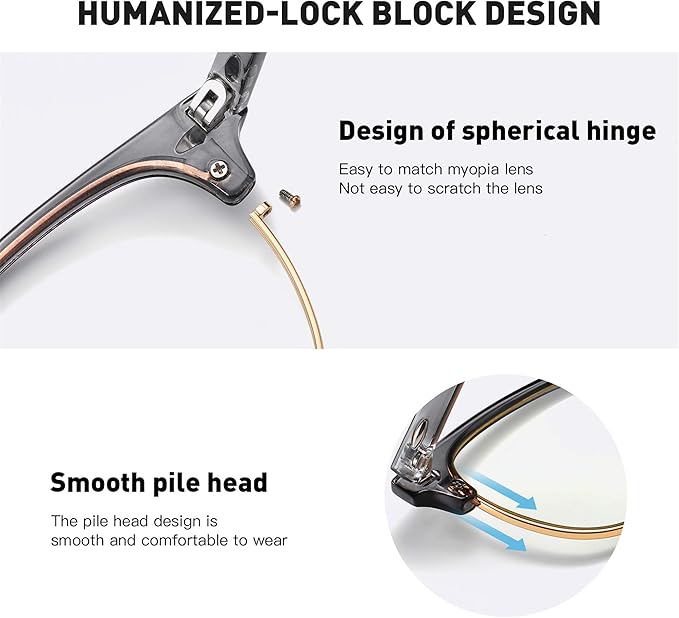 Blue Light Blocking Glasses Vintage Half Frame UV Clear Lens Anti Eyestrain Computer Gaming Glasses for Men Women