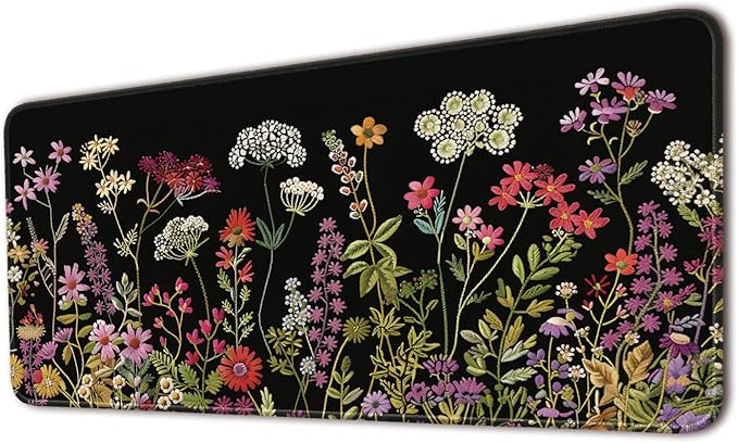 Desk Pad Protector, Office Desk Mat, Large Mouse Pad, Non-Slip Desk Blotter, 23.6x11.8 inch, Watercolor Flower
