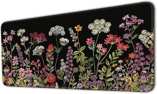 Desk Pad Protector, Office Desk Mat, Large Mouse Pad, Non-Slip Desk Blotter, 23.6x11.8 inch, Watercolor Flower
