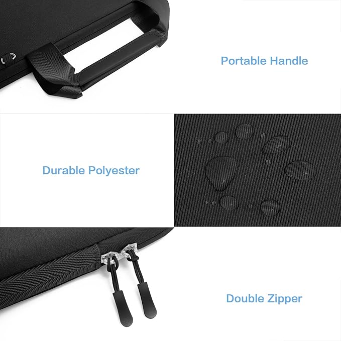 MOSISO Laptop Case 16 inch, 15-15.6 inch Laptop Sleeve Bag Compatible with MacBook Pro 16, HP Acer Dell Lenovo ASUS, Neoprene Carrying Computer Bag with Handle&Detachable Small Case, Black