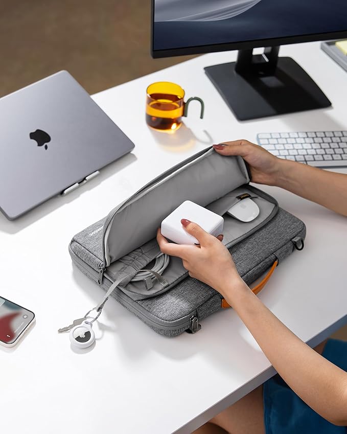 tomtoc 360 Protective Laptop Shoulder Bag for 14-inch MacBook Pro M5 Pro/Max A3426 A3427 2026 M4/M3/M2/M1 Pro/Max A3434, Water-Resistant Carrying Case for 13.5-14.4 Inch Microsoft Surface Laptop 7/6/5