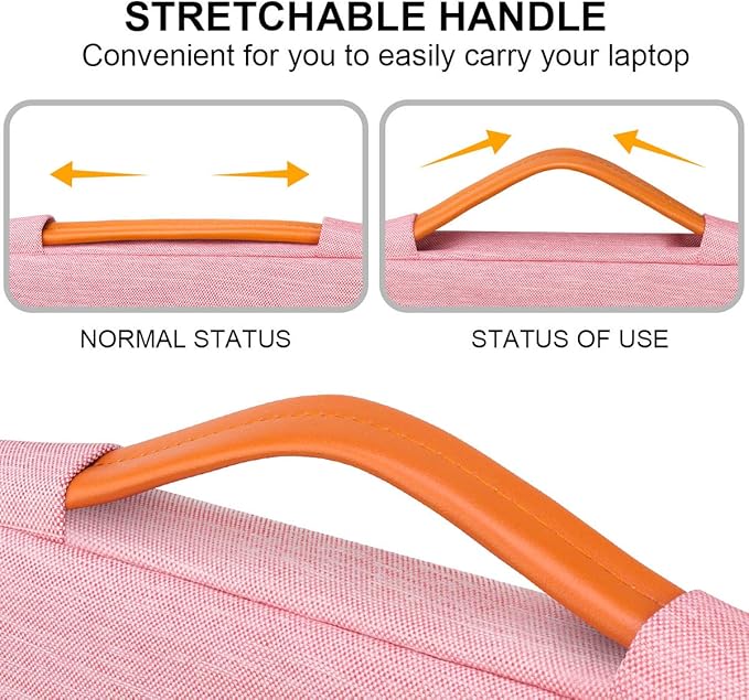 Lacdo 360° Protective Laptop Sleeve Case for 13 inch MacBook Air M5 A3449 (2026), M4 A3240 2025, M3 A3113 A2681 A2337 | 13" MacBook Neo A18 Pro A3404 (2026) | iPad Air/Pro 13 M5 Computer Bag, Peach