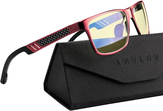 ANYLUV Blue Light Blocking Glasses Men Computer Gaming Glasses Lightweight Al-Mg Metal Anti Eyestrain Eye Protection