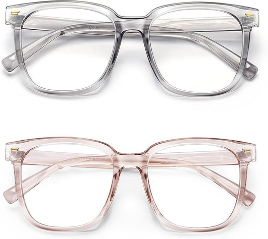 PANNER Oversized Square Blue Light Blocking Glasses for Women Men Anti Glare Reduce Eyestrain Computer Glasses