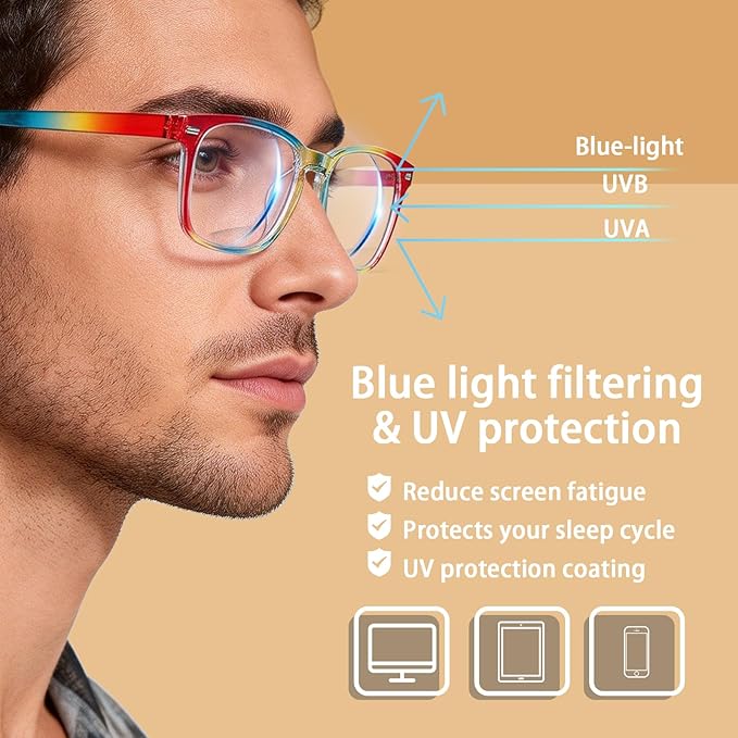 BIRDDIE Blue Light Blocking Glasses for Women & Men, UV400 Anti-Glare Computer Glasses for Gaming,Reading & Eye Strain Relief