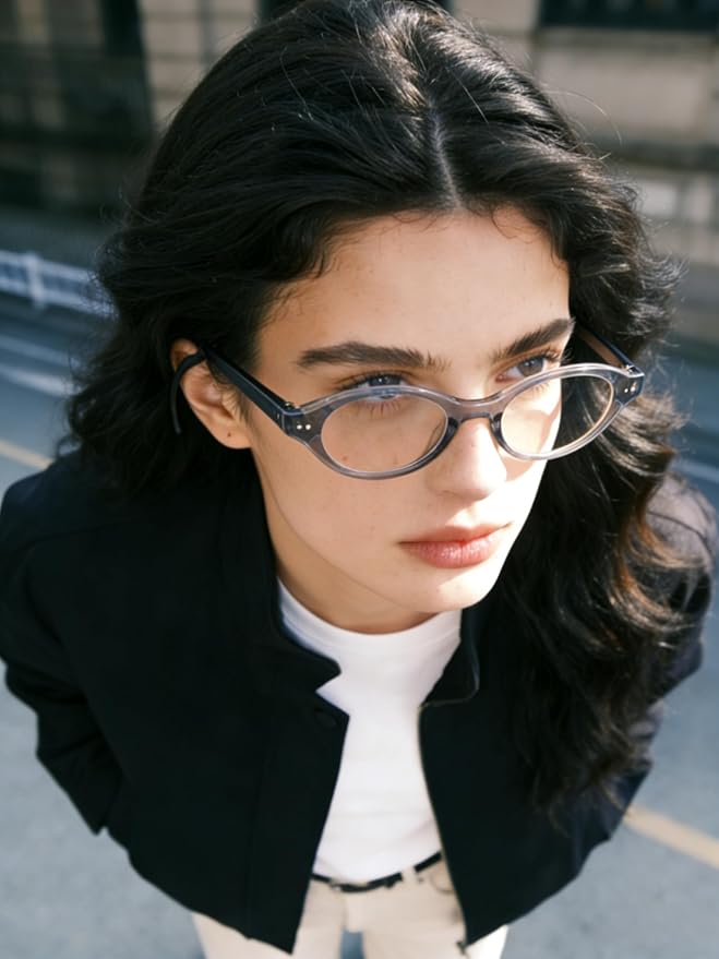 TIJN Blue Light Blocking Glasses Women Men Retro Cat Eye Square Oval Anti Glare Screen Computer Gaming Daily Eyeglasses TR90