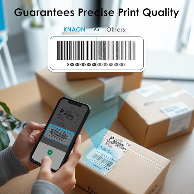 Shipping Thermal Label Printer, 4x6 Portable Label Printer, Bluetooth Label Maker for Small Business, Support iPhone,Android,Windows,Mac,Chromebook,Works with USPS, Etsy,Shopify&More, White