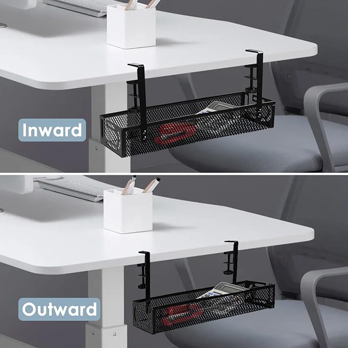 Cable Management, 2 Pack Cable Management Under Desk No Drill, Metal Cord Organizer with Clamp for Standing Desk, Cable Organizer for Home Office, Black - Image 7